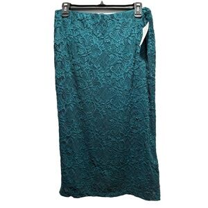 AFRM Teal Green‎ Lace Floral Lined Pencil Skirt Size XL